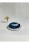 Petrol Blue Braided Velvet Crown Hair Band - 3