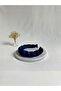 Navy Blue Braided Velvet Crown Headband - 3