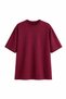 Women's Oversized Fit 100% Organic Cotton Thick-Textured Crew Neck Burgundy T-Shirt - 3
