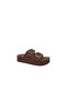Pioni 8124 Women's Tan Buckled Thick Sole Slipper - 2
