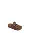Pioni 8124 Women's Tan Buckled Thick Sole Slipper - 4