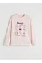 Lcw Kids Pink Printed Crew Neck Girls Pajama Set - 2