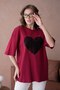 Oversized Crew Neck Heart Patterned Knitted T-Shirt Ss26Ts0032