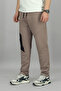 Men's Navy Blue Jogger Pants Sweatpants with Zipper on the Side Pocketed Standard Fit in a Pack of Cotton - 3