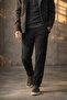 Men's Black Jogger Sweatpants with Zipper Side Pockets, Cotton, Standard Fit