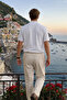 Men's Basic 100% Cotton White Polo Neck T-Shirt - 6