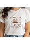 Coffee Day Printed White Oversized Unisex T-Shirt Basic Comfortable Fit Daily Tshirt