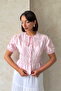 Collar Detailed Gathered Shirt - Pink |   Vmd2842