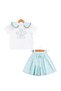 Eid Special Blue Stone Shorts and Skirt Set for Baby Girls & Children (with Gift of Panty Socks) - 3