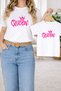 Mother & Child Twin T-Shirt – Mother Daughter Combination Oversized T-Shirt Pink Queen B Printed (Single Price)