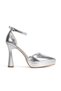 Women's Silver Stiletto Heel U H Lightweight Platform Pointed Toe Stylish Evening Dress Stiletto - 3