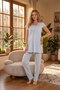 New Season Blue Lace Detailed Special Design Summer 100% Cotton Maternity Pajama Set - 6