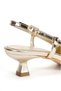Women's Gold Patent Leather Stiletto Heel U Pointed Toe Open Back Stylish Evening Dress Stiletto - 8