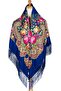 - Pavlovo Posad Style Shawl – Sapphire Bloom - 5