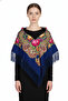 - Pavlovo Posad Style Shawl – Sapphire Bloom - 2