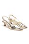 Women's Gold Patent Leather Stiletto Heel U Pointed Toe Open Back Stylish Evening Dress Stiletto - 6