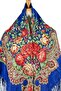 - Royal Blue Czarina Floral Shawl - 4