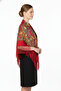 - Vintage Rose Motif Shawl – Ruby Red - 2