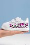 Animated Character Printed Girls' and Boys' Sports Shoes with Velcro Fasteners and White Sneaker Bands - 3