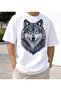 Kurt Printed White Oversized Unisex T-Shirt Basic Comfortable Fit Daily Tshirt