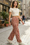 Comfortable Fit High Waist Wide-Leg Viscose Mix Women's Trousers - 4