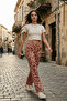 Comfortable Fit High Waist Wide-Leg Viscose Mix Women's Trousers - 3