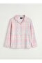 Shirt Collar Plaid Girl's Pajama Set - 2