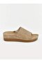 Lcw Steps Beige Suede Look Wedge Sole Women's Slippers - 2
