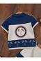 Polo Collar Button-Front Hawaii Patterned Summer Boy's Baby/Child Set with Emblem Detail - 4
