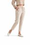 Women's Double Fabric Trousers Pocketed Elastic Waist Straight Leg - 3