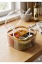Kitchen Multi-Purpose 4-Chamber Transparent Spice Rack with Lid and 4 Spoons with Gold Detail - 2
