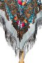 - Grey Pavlovo-Style Shawl – Vintage Roses & Paisley - 4