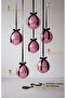 Pink Globe Balloon - Shiny Globe Balloon - Hanging Globe Balloon Set - Pink Globe Black Ribbon