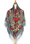 - Silver Floral Wrap – Multicolor Folk Rose Pattern - 4