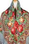 - Heritage Grey Shawl with Fringes – Traditional Russian Print - 5