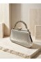 Silver Gray Lame Color Laser Patterned Chain Strap Women's Evening Dress Bag Wedding Engagement Graduation - 3