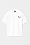 Unisex Hype Printed Oversized 100% Cotton Wide Cut Textured Crew Neck White T-Shirt Rf0660