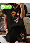 White Printed Women'S/Men's Unisex T-Shirt Shorts 2-Piece Set Oversize - First Class Quality Fabric
