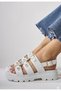Castle 35355 Women's White Ring Troc Gold Detail Thick Sole Sandals Summer Shoes - 3