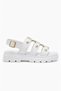 Castle 35355 Women's White Ring Troc Gold Detail Thick Sole Sandals Summer Shoes - 5