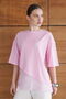 Lace Detailed Asymmetrical T-Shirt - Pink |   D2953