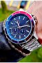 Luxury Men's Wristwatch Silver Color Navy Blue Dial Classic & Sporty Design Gift Boxed - 5