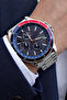 Luxury Men's Wristwatch Silver Color Navy Blue Dial Classic & Sporty Design Gift Boxed