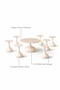 Round Beige Coffee Table Set with 6 Side Tables 80 × 80 × 48 cm - 3