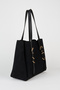 Women's Black Rose 3-Compartment Nubuck Leather Snap Closure Design Strap Handbag and Shoulder Bag - 2