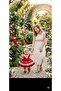 Red Puffy Ruffle Dress Eyelet Embroidery