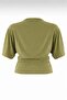 Women's Oil Green Fitted Bat Sleeve Stretchy Knitted Blouse 0067 - 3
