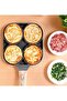 Nonstick 4 Hole Omelet Frying Pan Pancake Egg Burger Maker Wooden Handle Breakfast Pan - 4