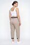 Women's Mink Summer Pants with Elastic Waist, Ribbed and Denim Elastic Cuffs and Lace-Up Detail - 4
