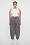 Women's Black Summer Pants with Elastic Waist and Ribbed Stones, Special Design Shalwar Denim Trousers